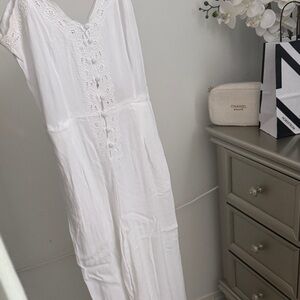 Free People White Lace Jumpsuit